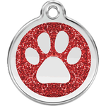Red Dingo nimilaatta kaiverruksella, glitter Punainen glitter