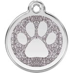 Red Dingo nimilaatta kaiverruksella, glitter Hopea glitter