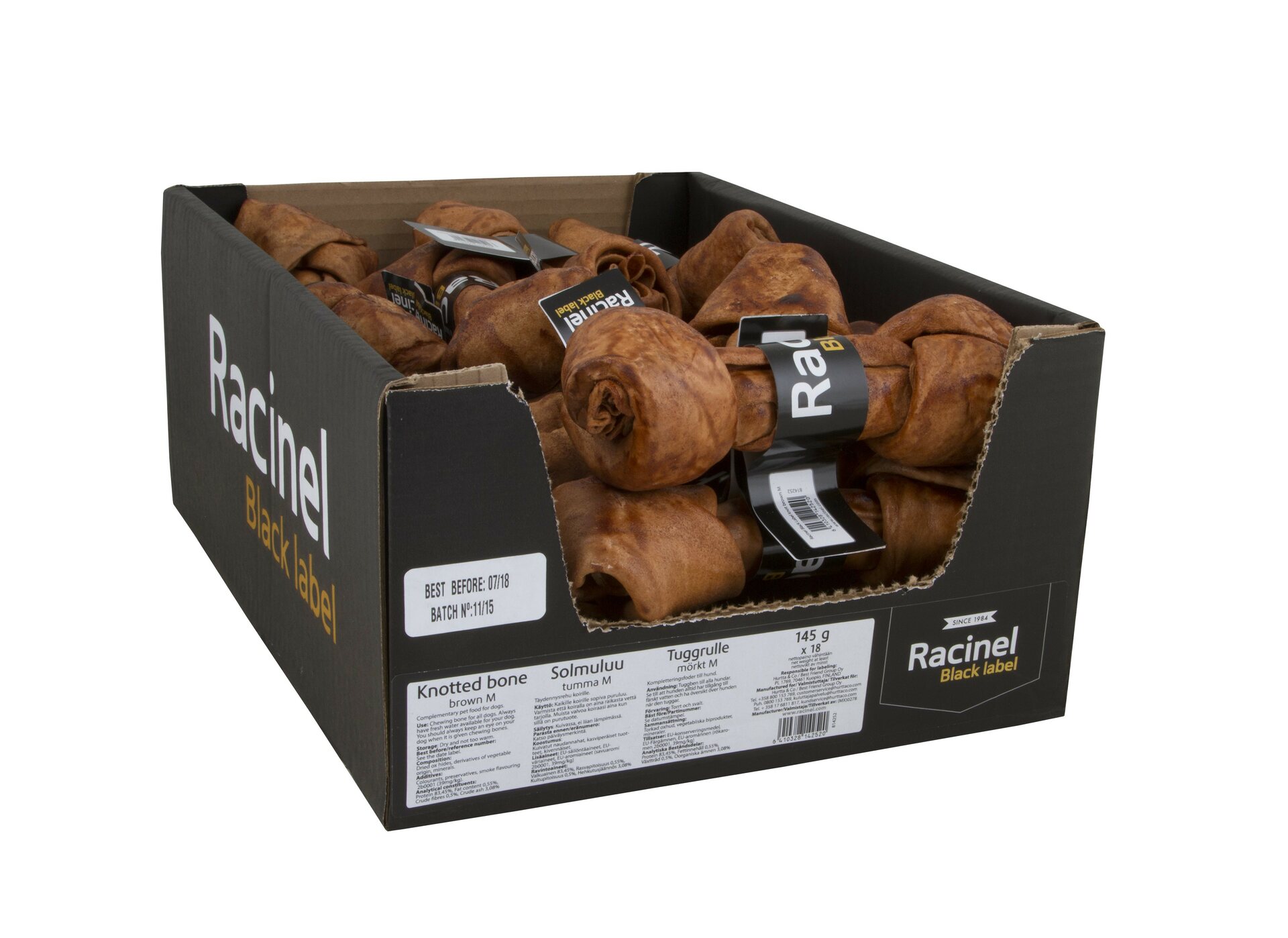 Racinel Black Label tumma solmuluu M | Chew bones | ViljarPets English