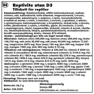 Zoo Med reptivite 56.7 g, Ei sis. D3, sisältää Fosforia