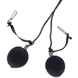 Ear balls with nylon strap and with black earplugs