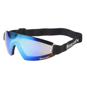 W-trotting goggles with wide band and bluish lens