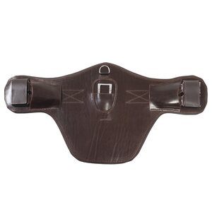 W-Profile Leather stud guard girth, short- brown
