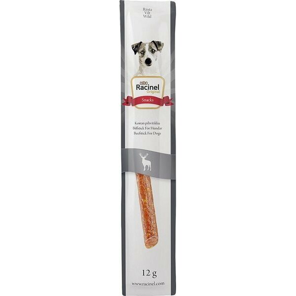 Racinel SNACKS BEEF STICKS GAME KOIRAN PIHVITIKKU, RIISTA, 12 G 10kpl