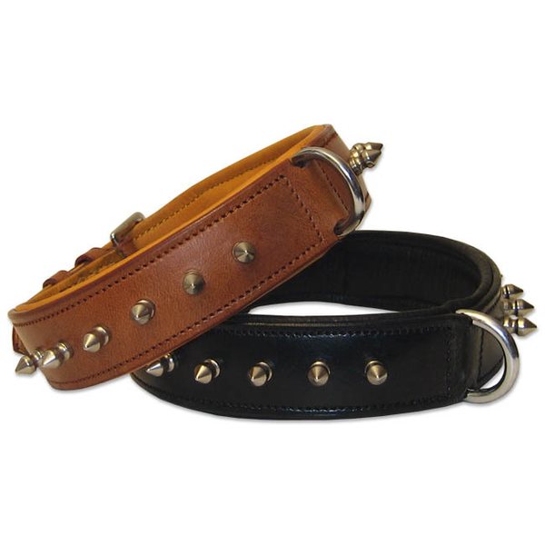 Globus dog collar, leather, spikes