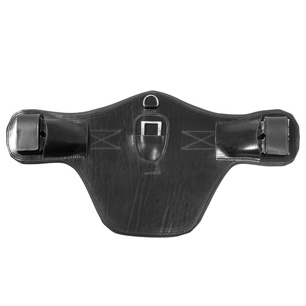 W-Profile Leather stud guard girth, short- brown